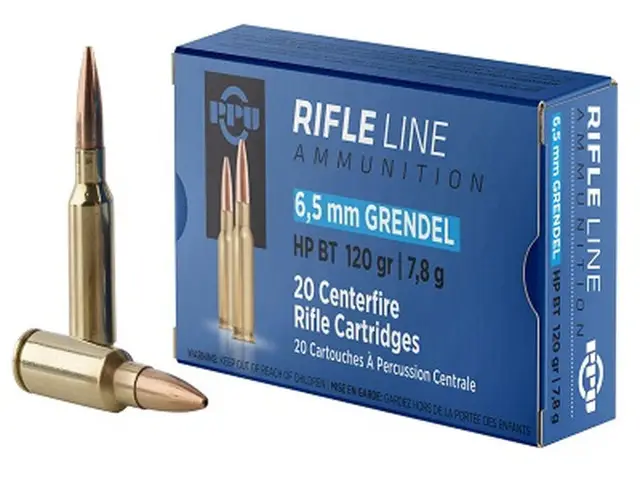 PPU 6.5 Grendel Ammo 120 Grain Hollow Point Boat Tail HP-BT
