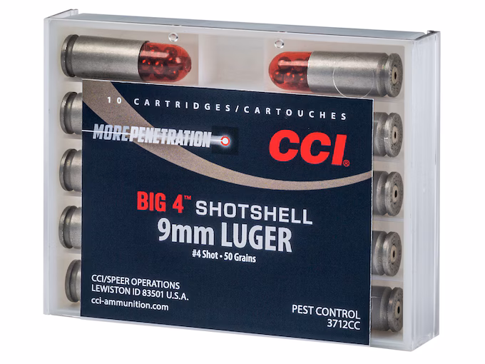 CCI Big 4 Shotshell 9mm Luger Ammo 45 Grain Lead Shot