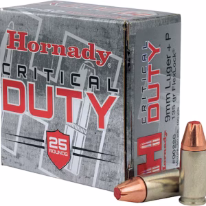 Hornady Critical Duty 9mm Luger +P Ammo 124 Grain FlexLock