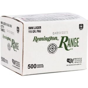 Remington Range 9mm Luger Ammunition 115 Grain Full Metal Jacket - T9MM3CL