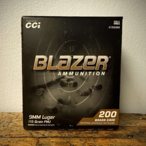 Blazer 9mm Luger Ammo 115 Grain FMJ 200rd Boxes